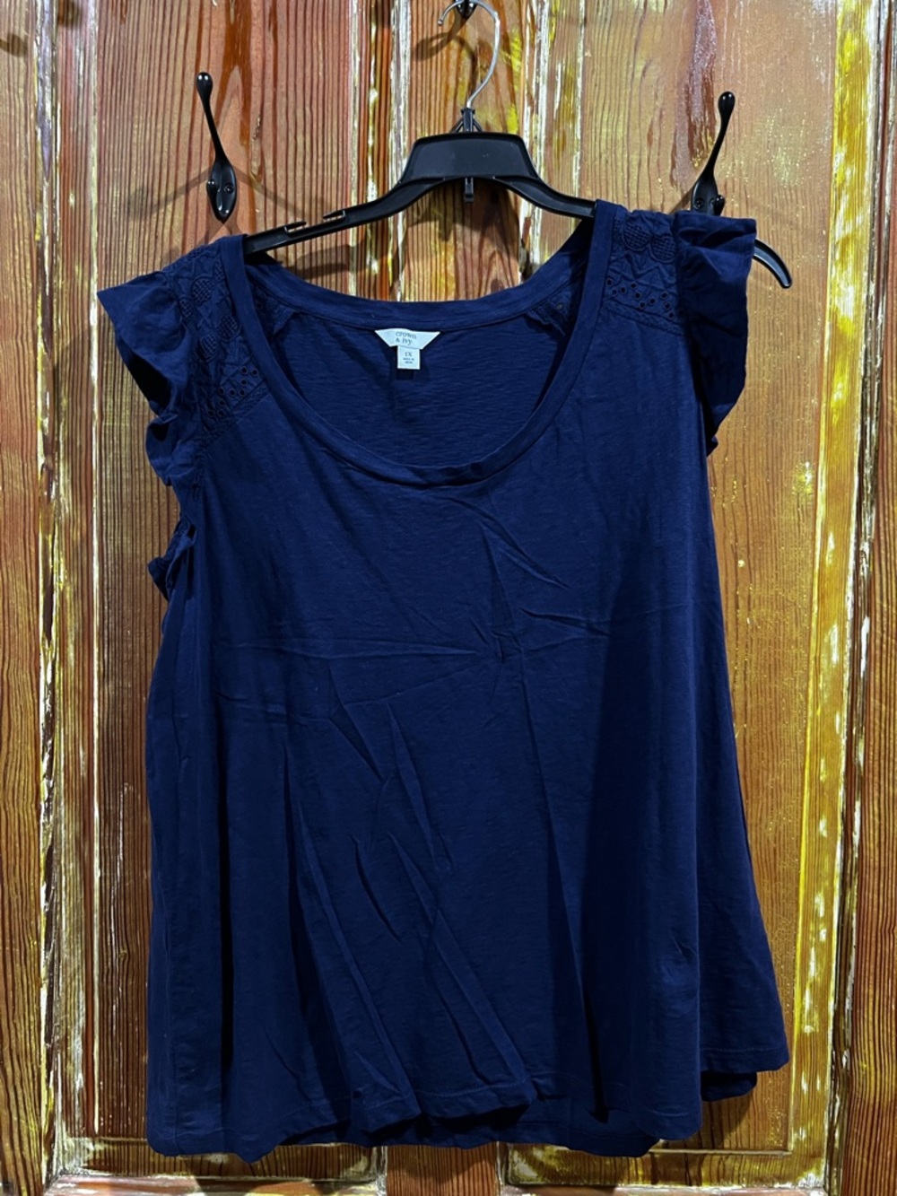 crown & ivy Navy Scoop Neck Sleeveless Tank
